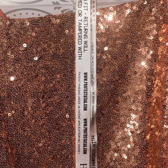 House of CB London Harley Lace Up Sequin Cocktail Mini Dress In Rose Gold - Picture 11 of 12